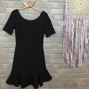 Anthropologie HD in Paris black textured knit peplum dress